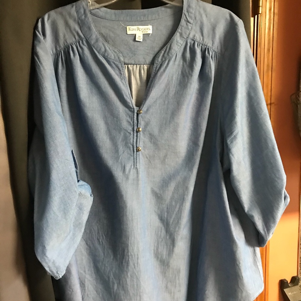 Plus size denim shirt